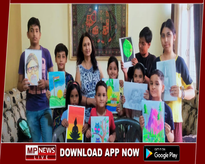 गर्मियों की छुट्टी में बच्चों ने सीखी चित्रकारी की कला