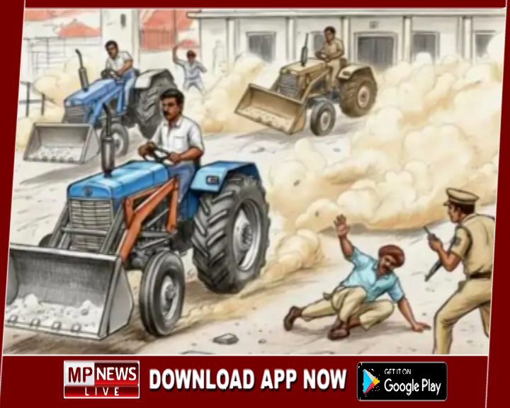 थाने में रेत से भरा ट्रैक्टर ले गए माफिया, एसडीएम ने दोबारा ट्रैक्टर को खड़ा करवाया थाने में